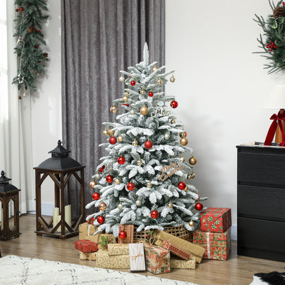 5ft Christmas Tree Artificial - White Frosted Green  717 Tips