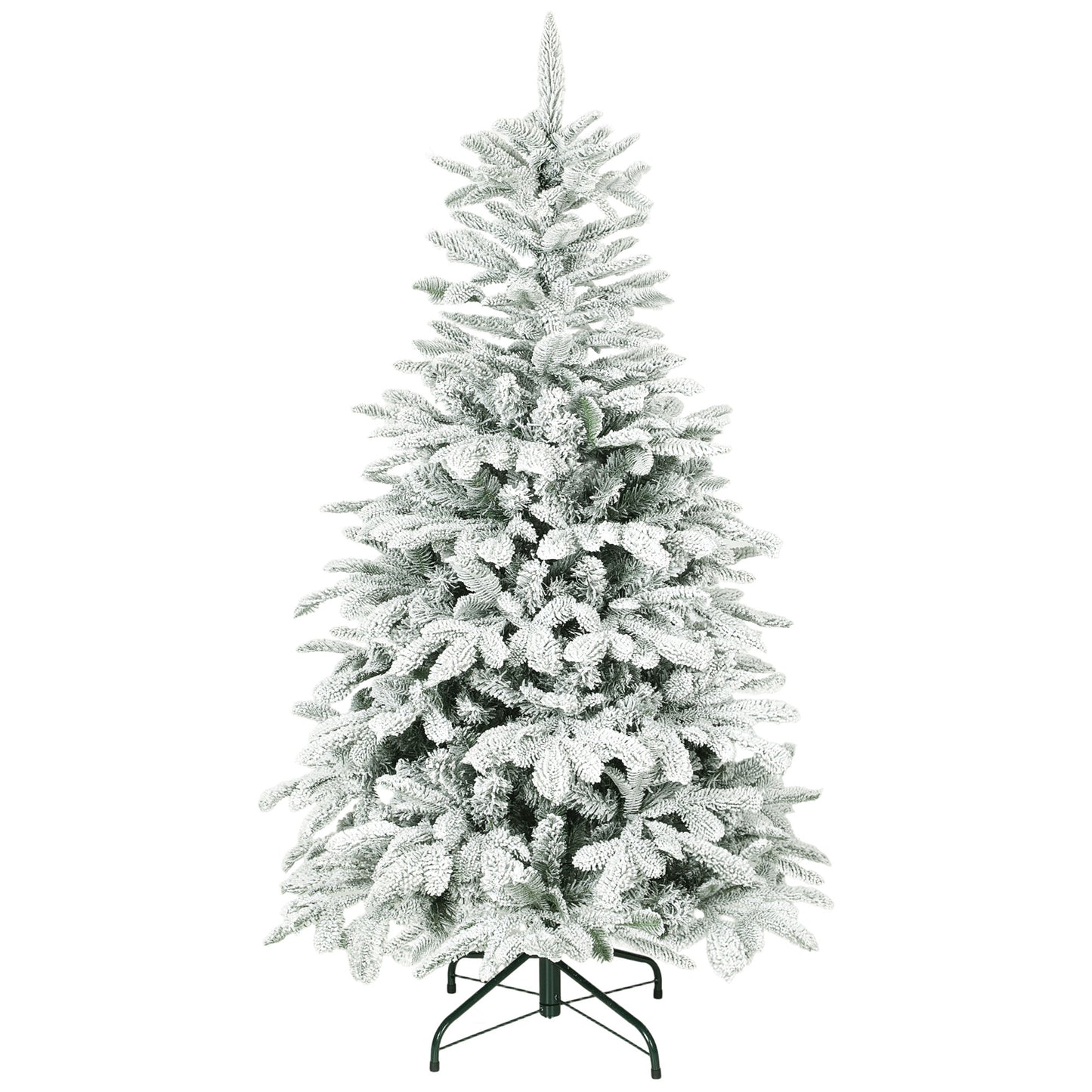 5ft Christmas Tree Artificial - White Frosted Green  717 Tips Primary Image