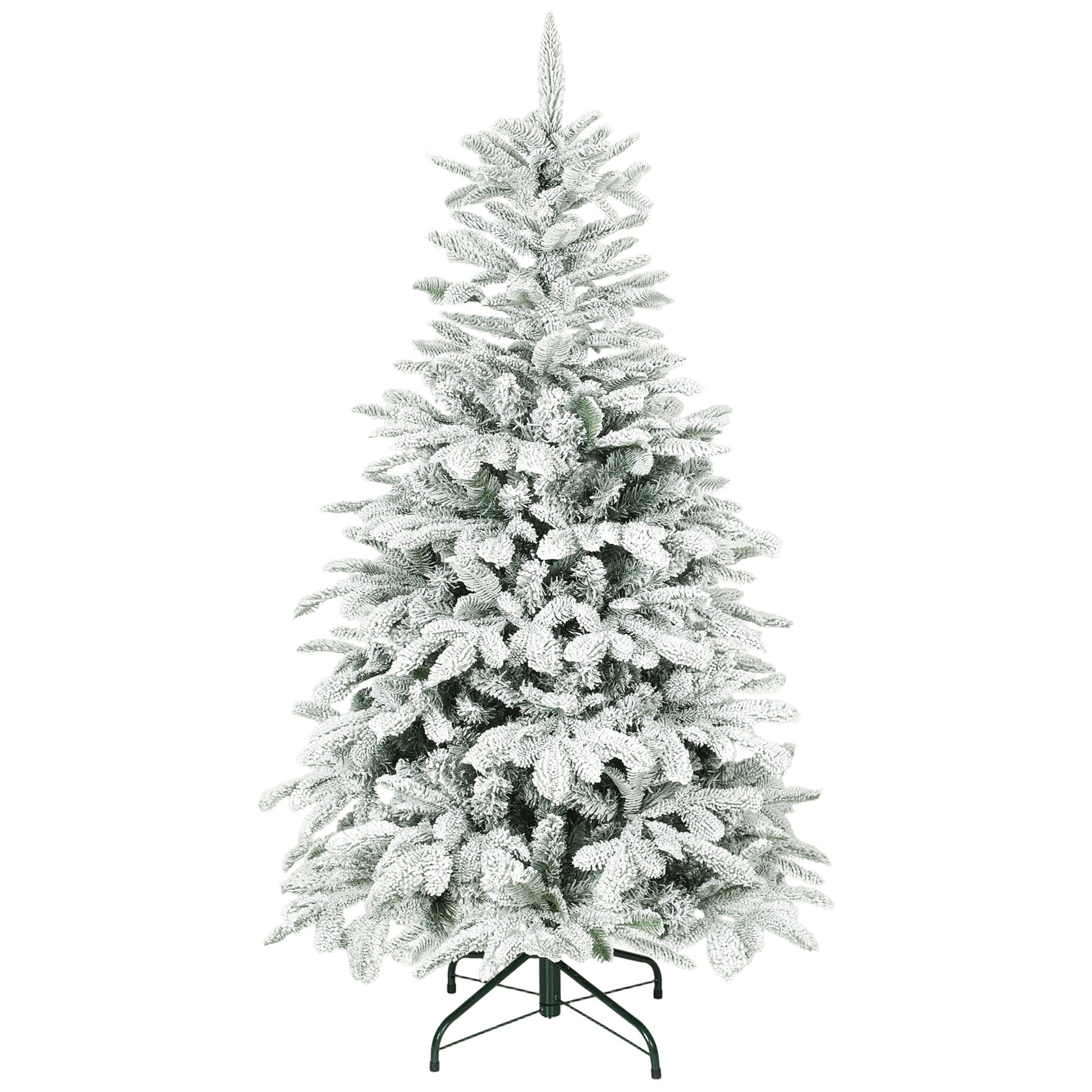 5ft Christmas Tree Artificial - White Frosted Green  717 Tips Primary Image