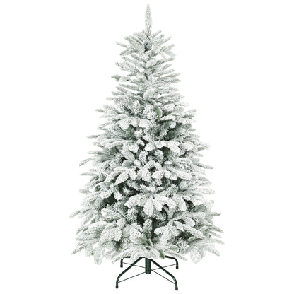 5ft Christmas Tree Artificial - White Frosted Green  717 Tips Primary Image