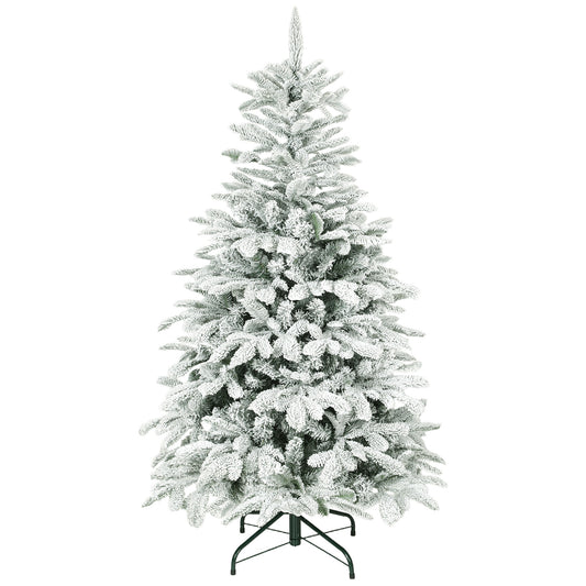 5ft Christmas Tree Artificial - White Frosted Green  717 Tips