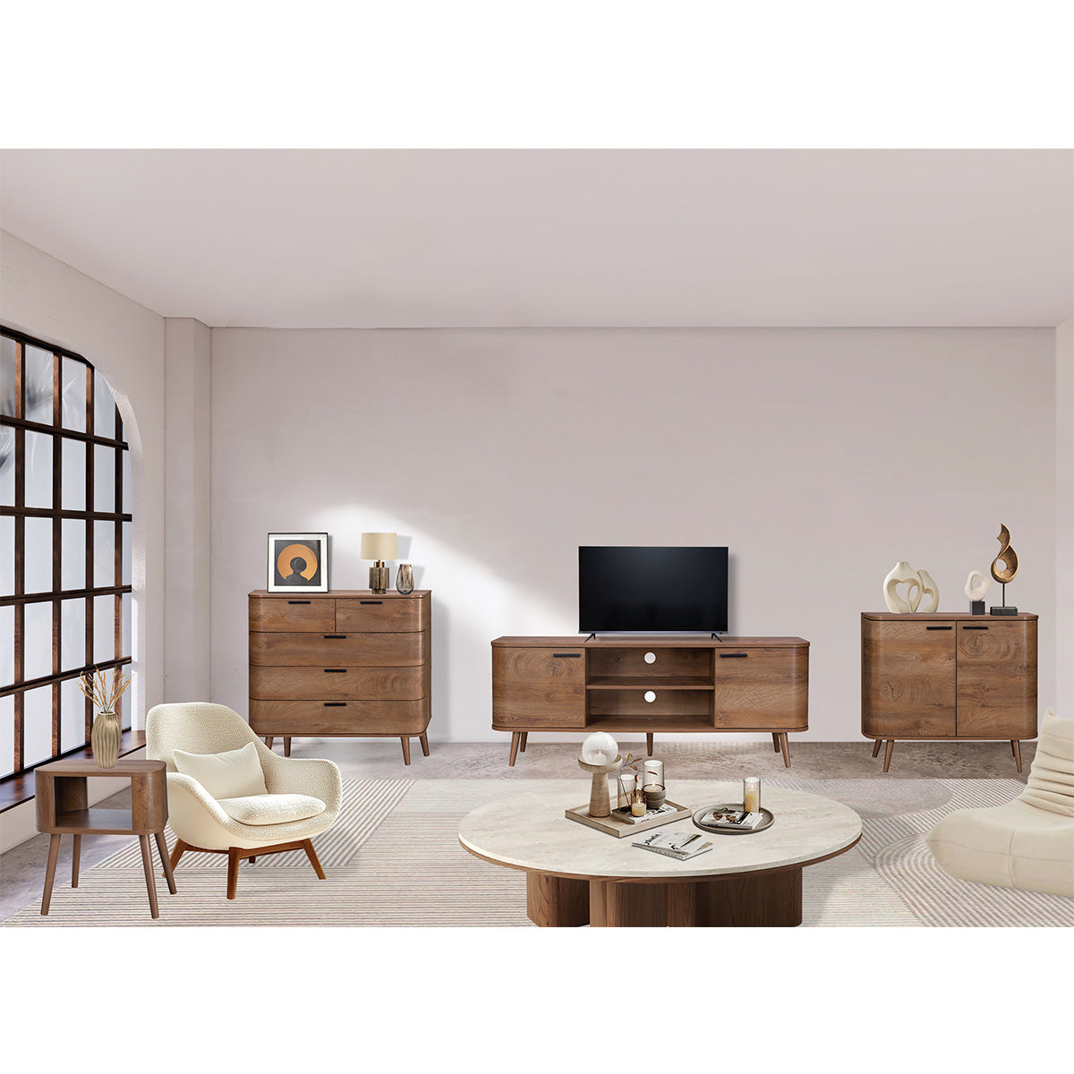 Copenhagen Large Sideboard Dark Brown 2 Doors 4 Shelves 3 Drawers