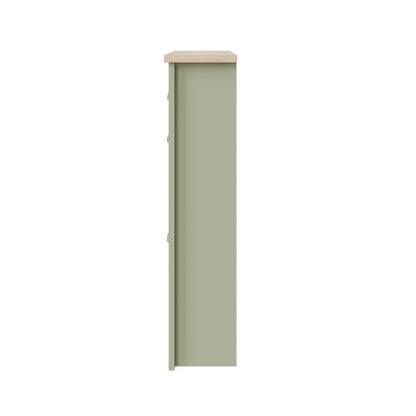 Lancaster Tall Shoe Storage Green 2 Doors 4 Shelves 1 Drawer