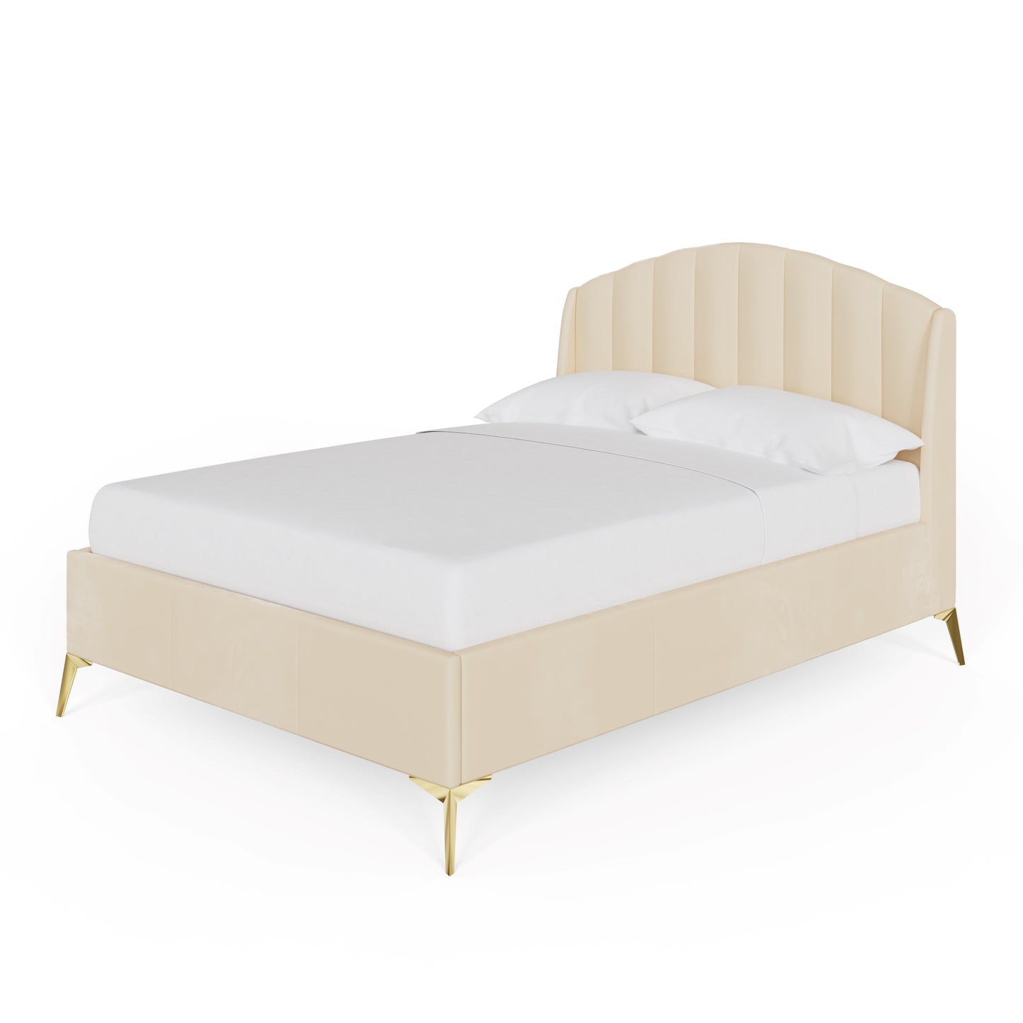 Pettine King Size Ottoman Bed Wood & Fabric Natural 5 x 7ft