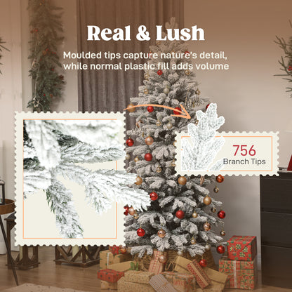 6ft Slim Christmas Tree Artificial - White Frosted Green  756 Tips