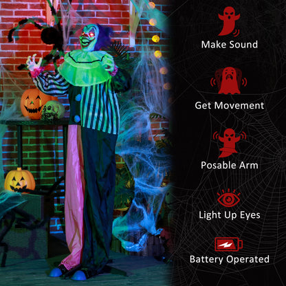 Animated Clown Halloween Decoration - 173cm
