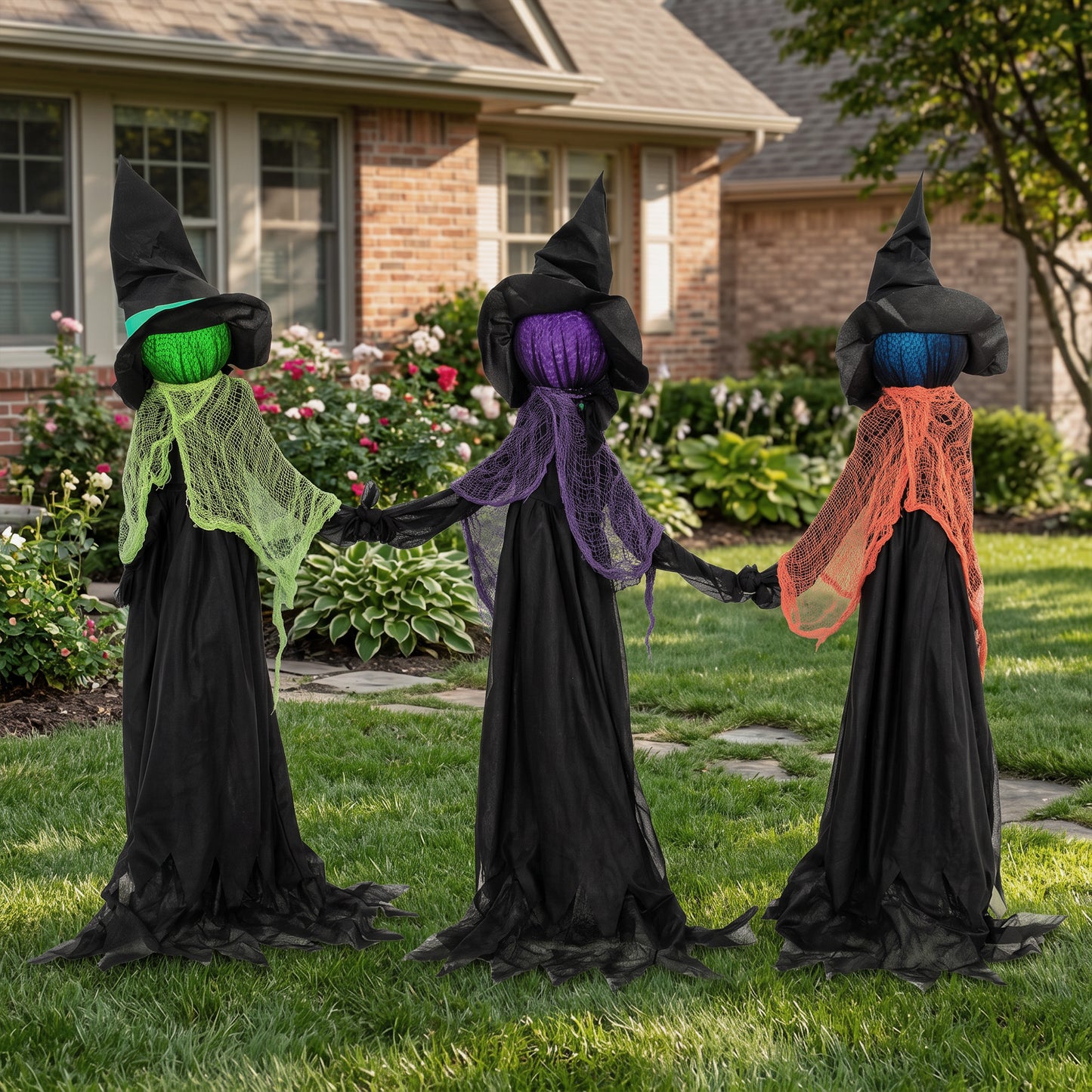 3 x Witch s Halloween Decoration - 120cm