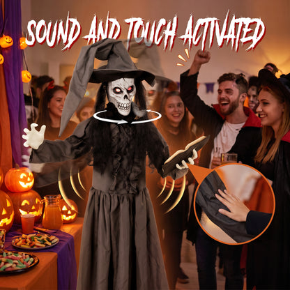 Animated Witch Halloween Decoration - 180cm