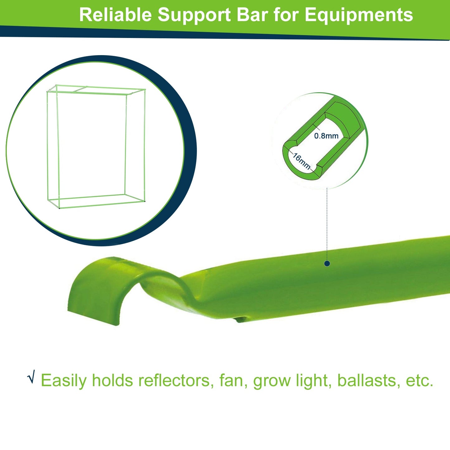 Hydroponic Plant Grow Tent Canopy Indoor Reflective Mylar Green Room 600D Oxford 120L x60W x150H cm Silver