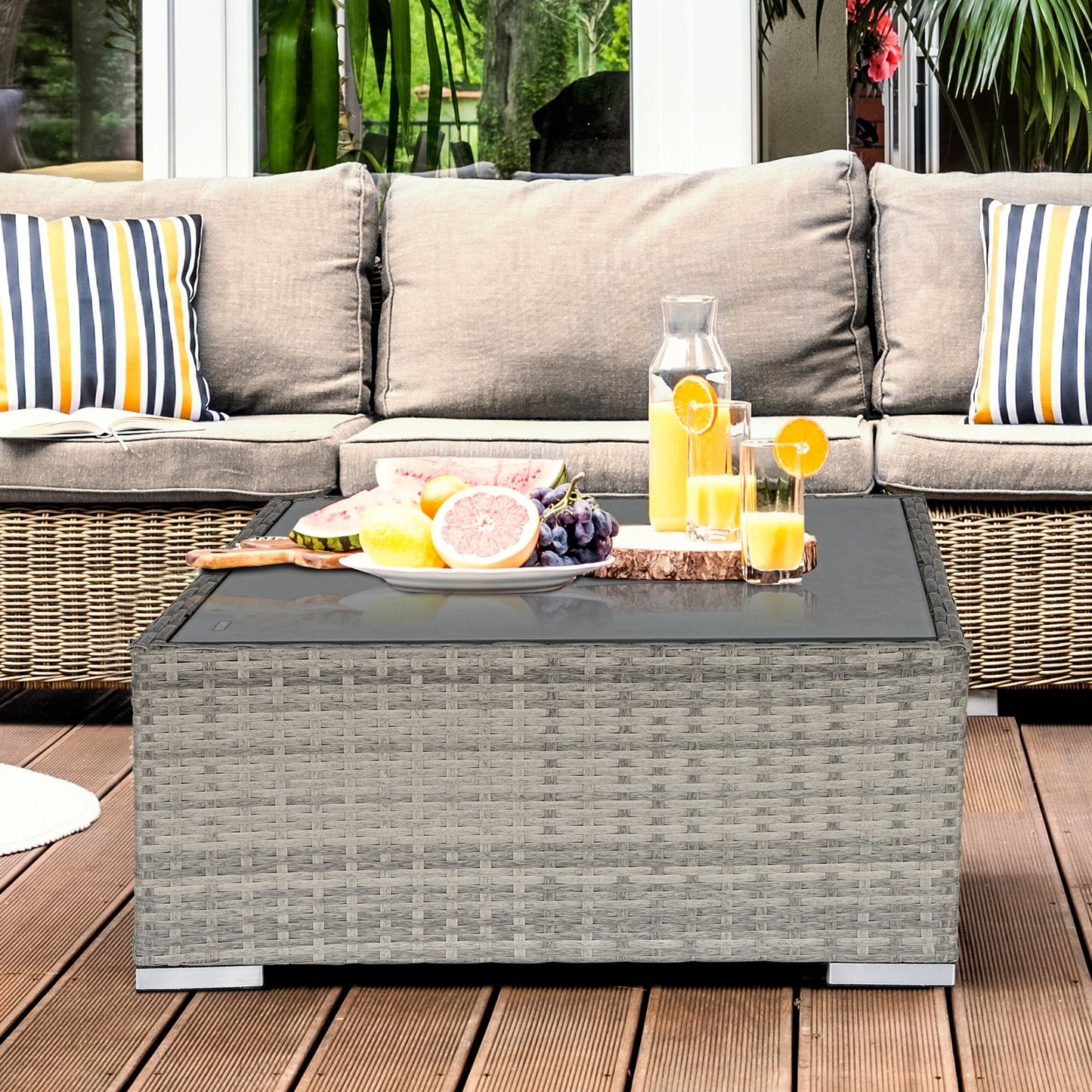 Square PE Wicker Rattan Table
