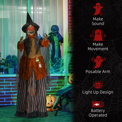 Animated Witch Halloween Decoration - 183cm