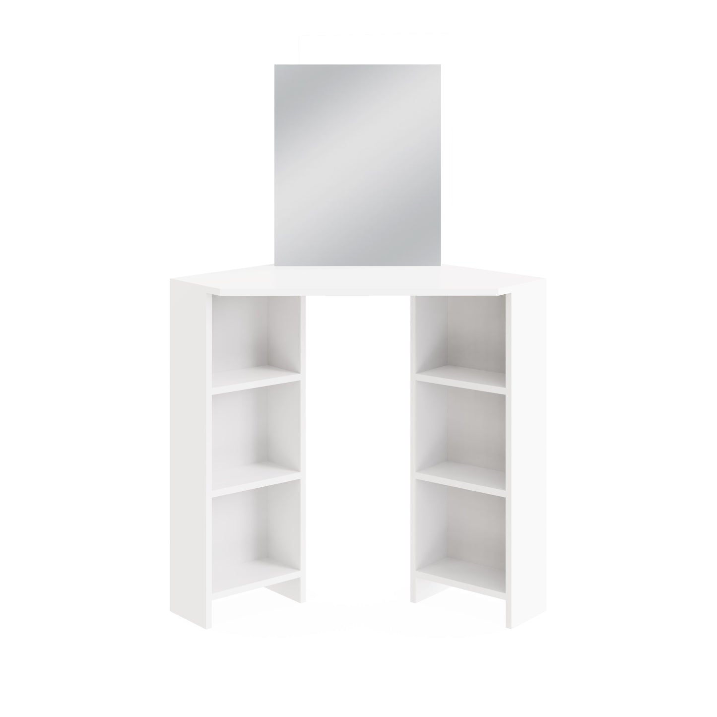Frances Tall Dressing Table White 6 Shelves