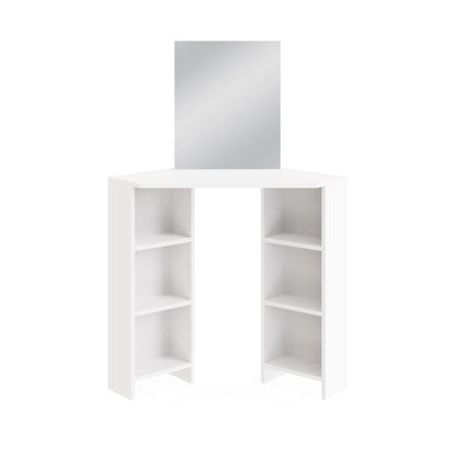 Frances Tall Dressing Table White 6 Shelves