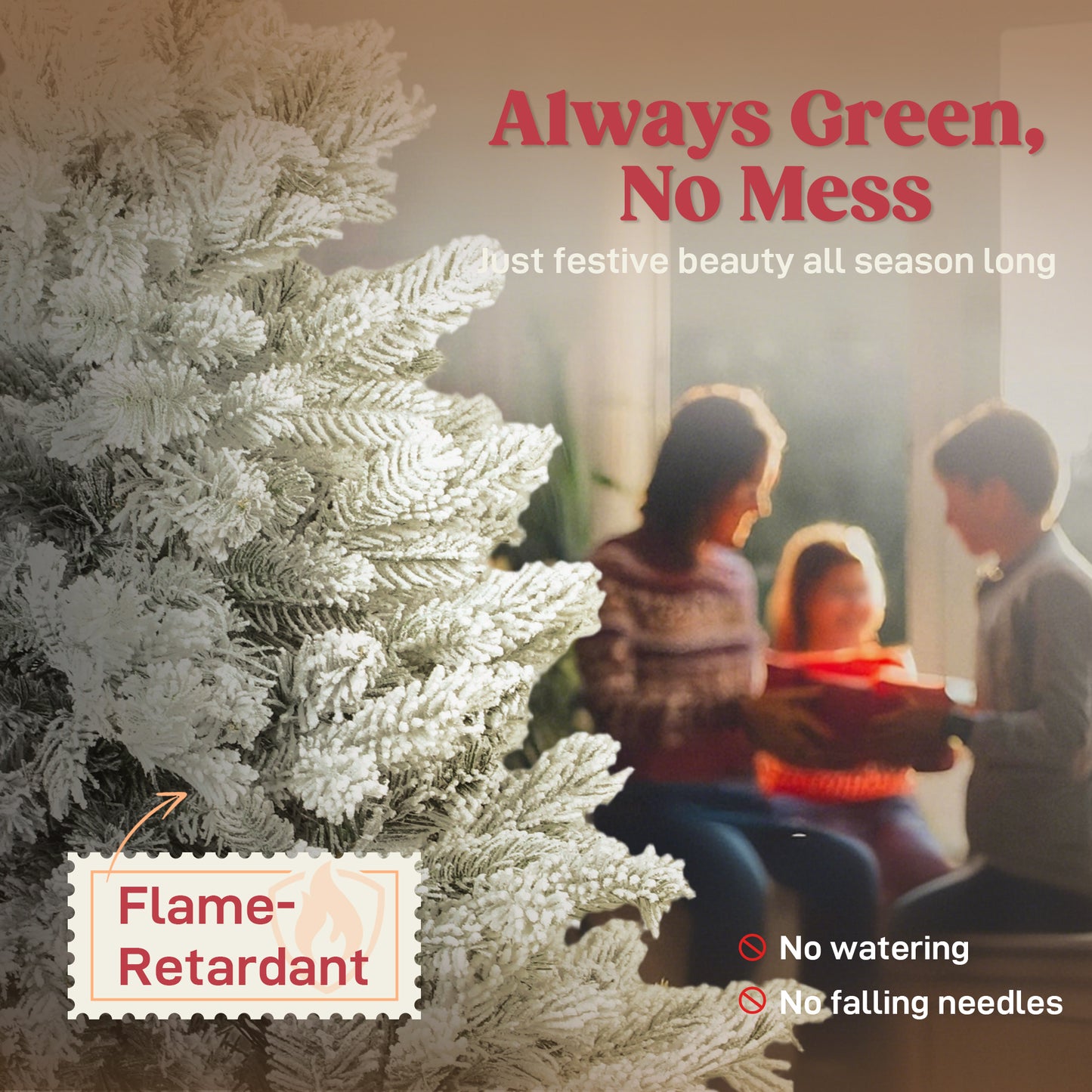 6ft Christmas Tree Artificial - White Frosted Green  1528 Tips