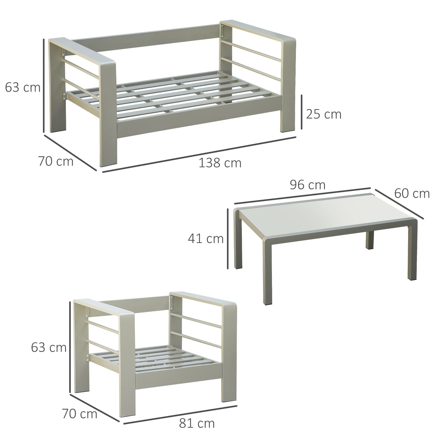 Outsunny 4 Pieces Outdoor Garden Furniture Set