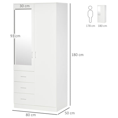 Modern Mirror Wardrobe 2 Door Storage Cupboards Home Storage Organisation Furniture with Adjustable Shelf