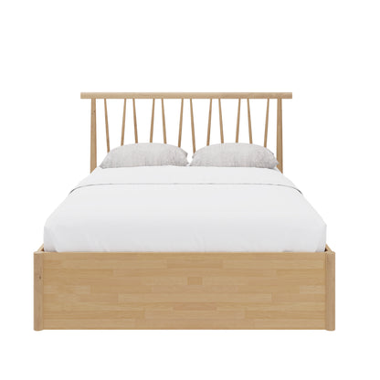 Fusum Small Double Ottoman Bed Oak 5 x 7ft