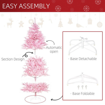 Homcom 6FT Artificial Christmas Tree Holiday Xmas Holiday Tree Decoration with Automatic Open for Home Party