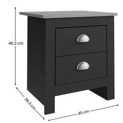 Lancaster 4 Piece Bedroom Furniture Set Black