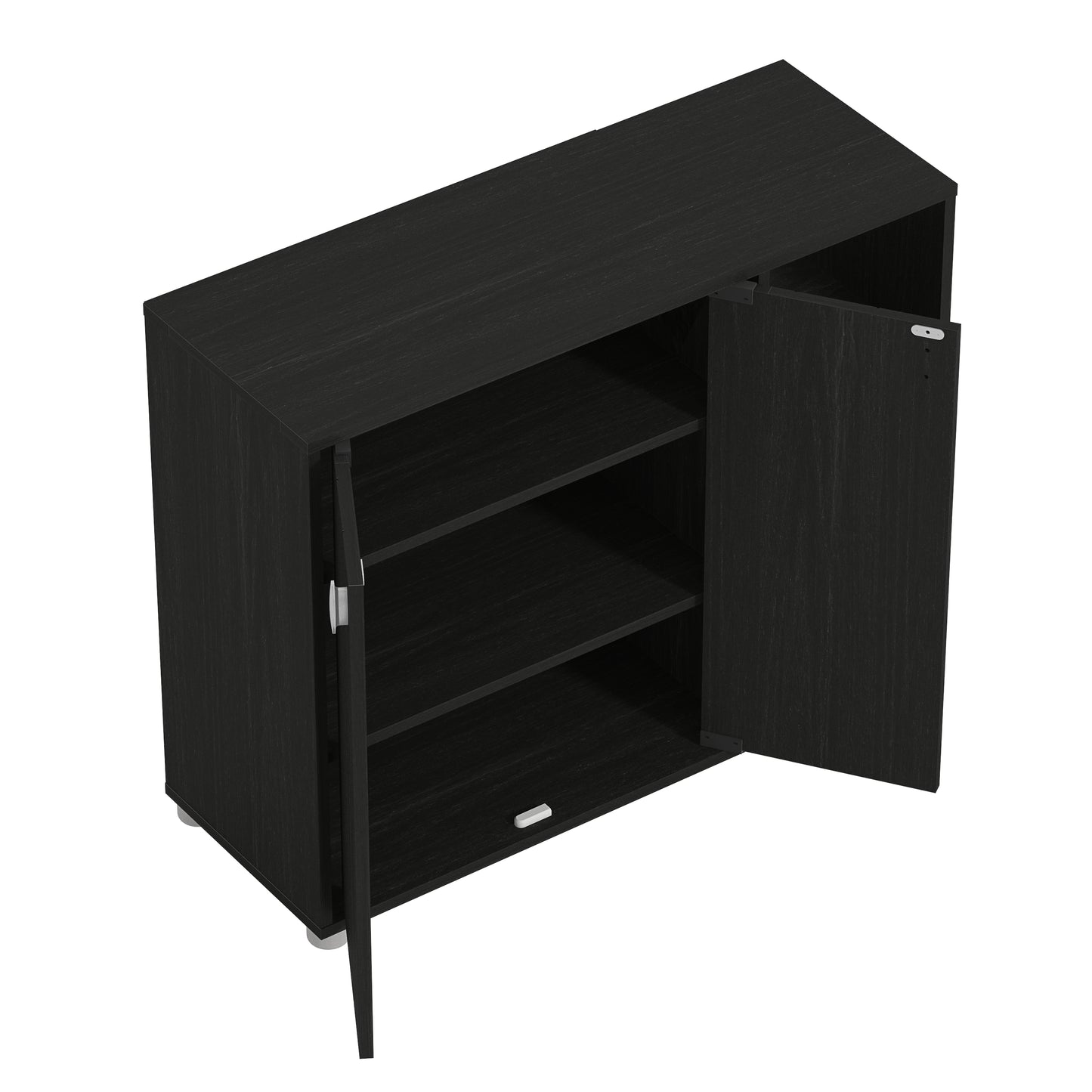 Bideford Shoe Storage Black 2 Doors 6 Shelves