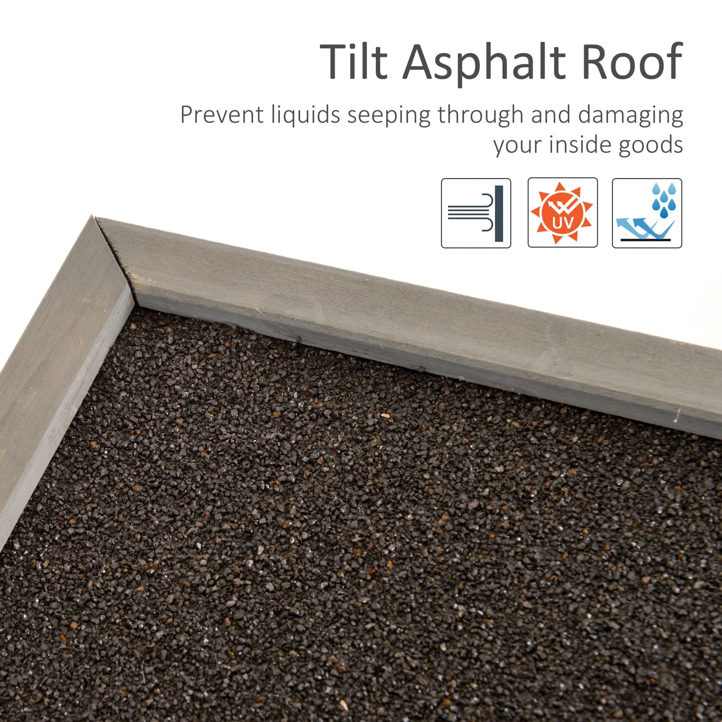 Slatted 96cm Double Door Pent Garden Store Fir Wood Grey by Steadfast