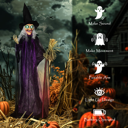 Animated Witch Halloween Decoration - 183cm
