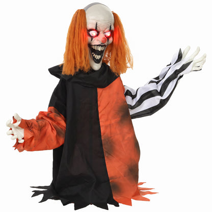 Animated Scary Clown Halloween Decoration - 85cm
