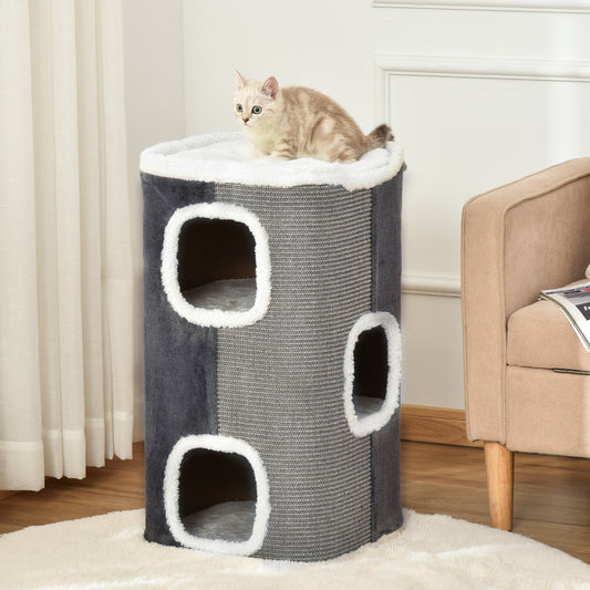 PawHut Cat Barrel Kitten Tree Tower Sisal Scratching Pet Furniture Climbing Frame Primary Image