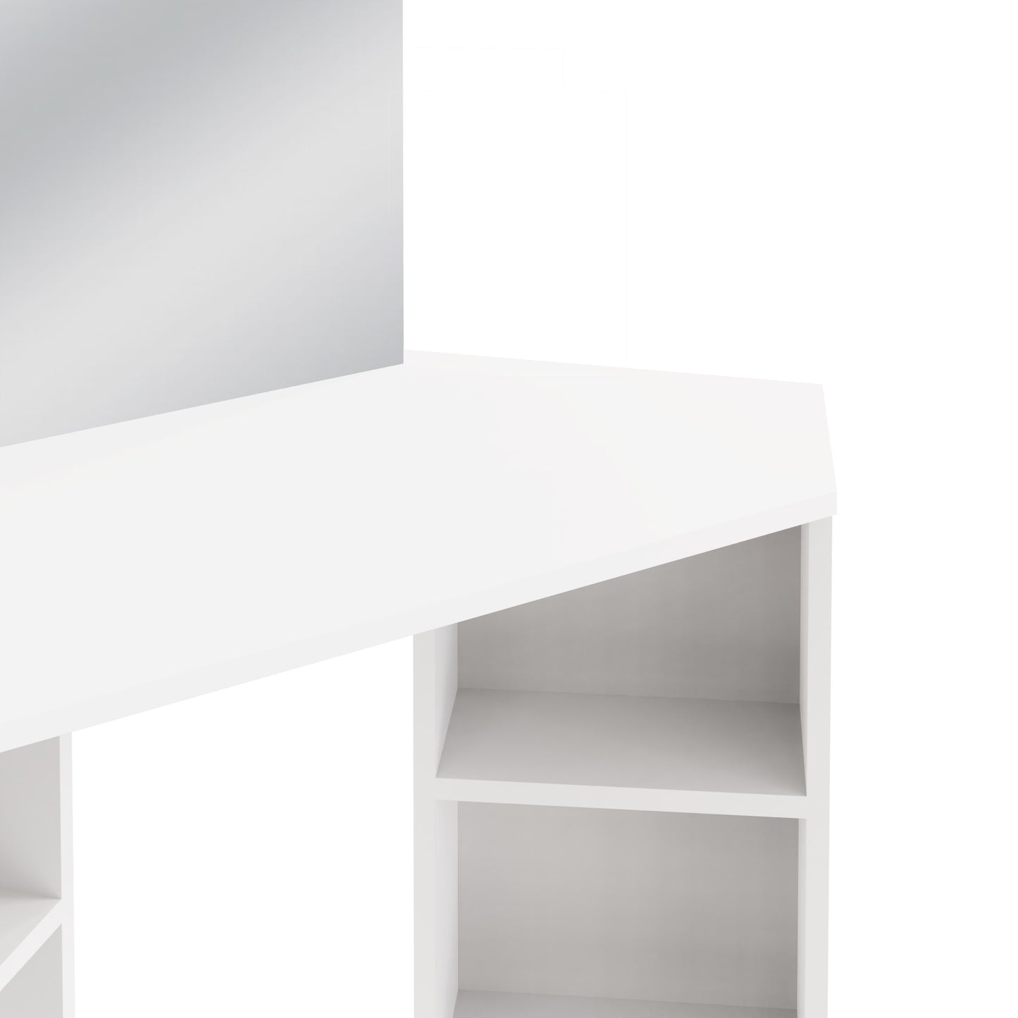 Frances Tall Dressing Table White 6 Shelves