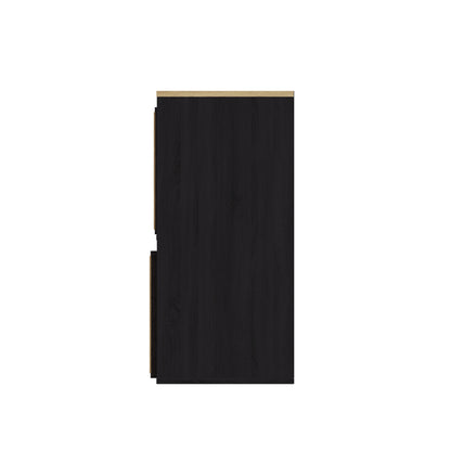 Kube Sideboard Black & Light Oak 2 Shelves 2 Drawers