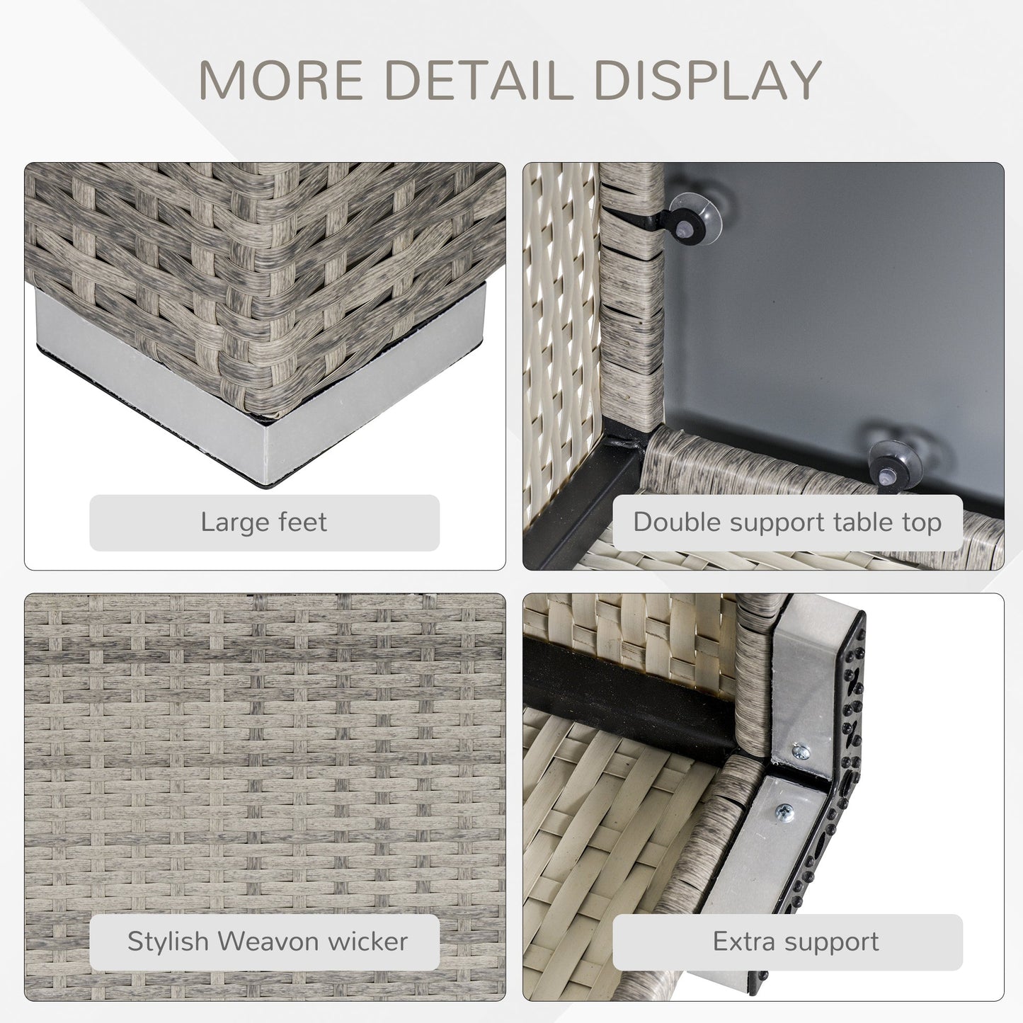 Square PE Wicker Rattan Table