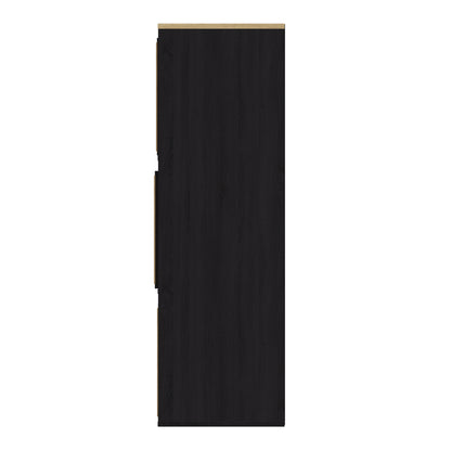Kube Sideboard Black & Light Oak 3 Shelves 3 Drawers