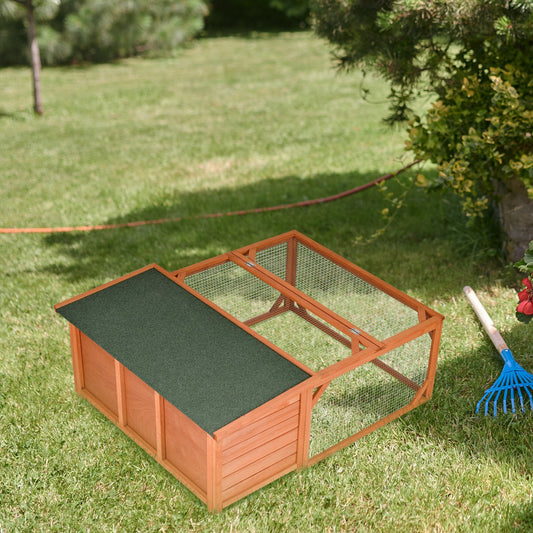 PawHut Rabbit Hutch Off-ground Small Animal Guinea Pig House 125.5 x 100 x 49cm Primary Image
