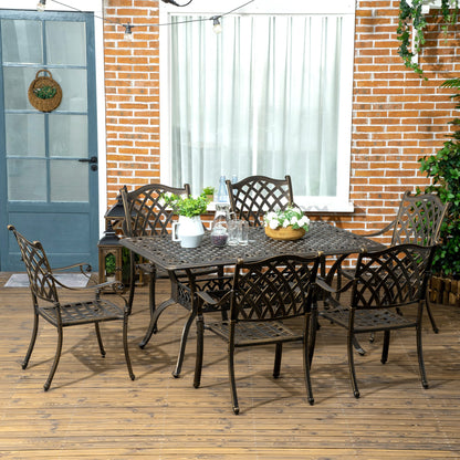 7-Piece Outdoor Patio Dining Set with Umbrella Hole Primary Image