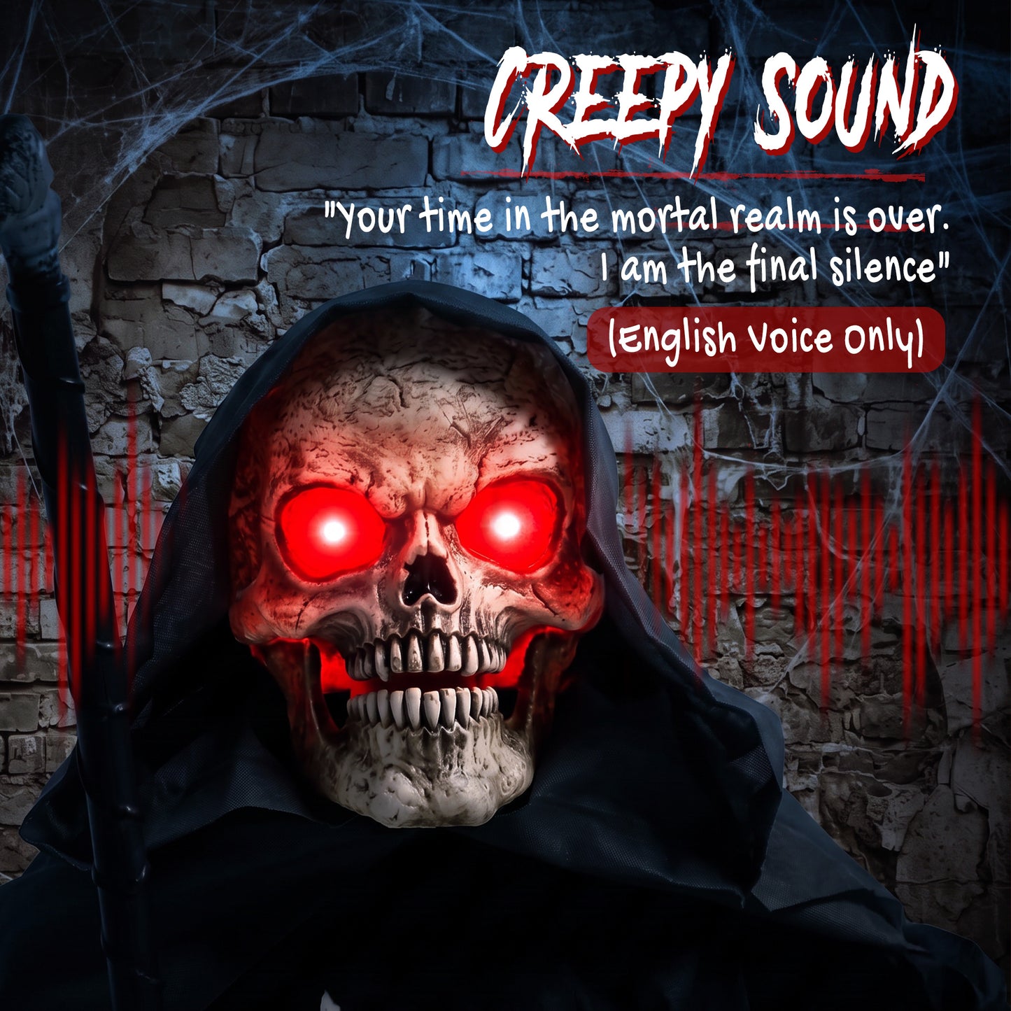 Animated Grim Reaper Halloween Decoration - 170cm