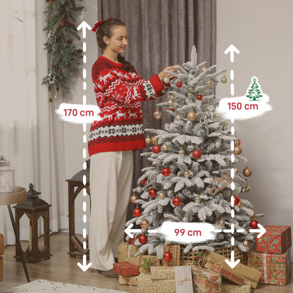 5ft Christmas Tree Artificial - White Frosted Green  717 Tips