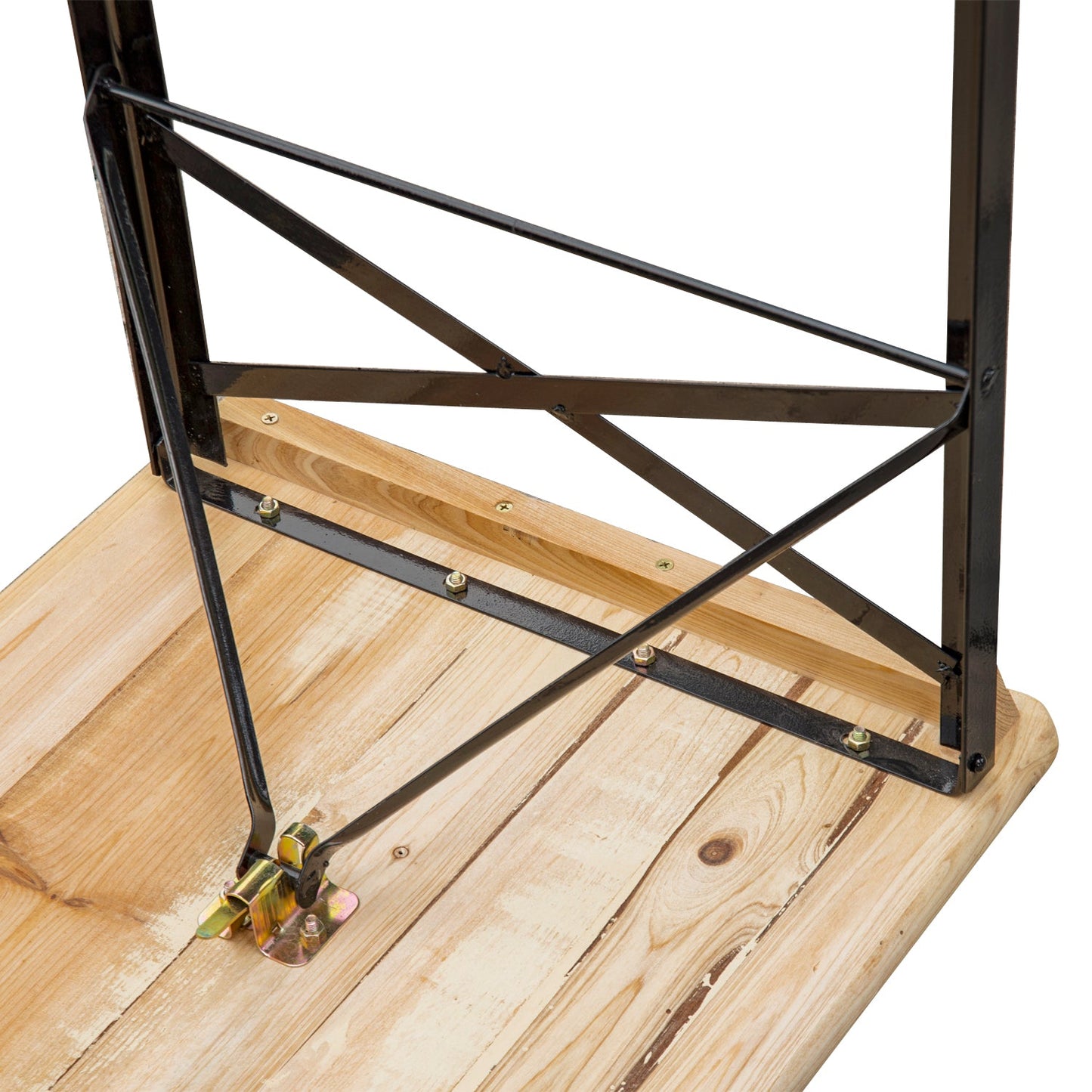 Portable Folding Camping Picnic Trestle Beer Table and Bench Set Garden BBQ Chairs Stools Wooden Wood 120cmL x 25cmW x 46cmH