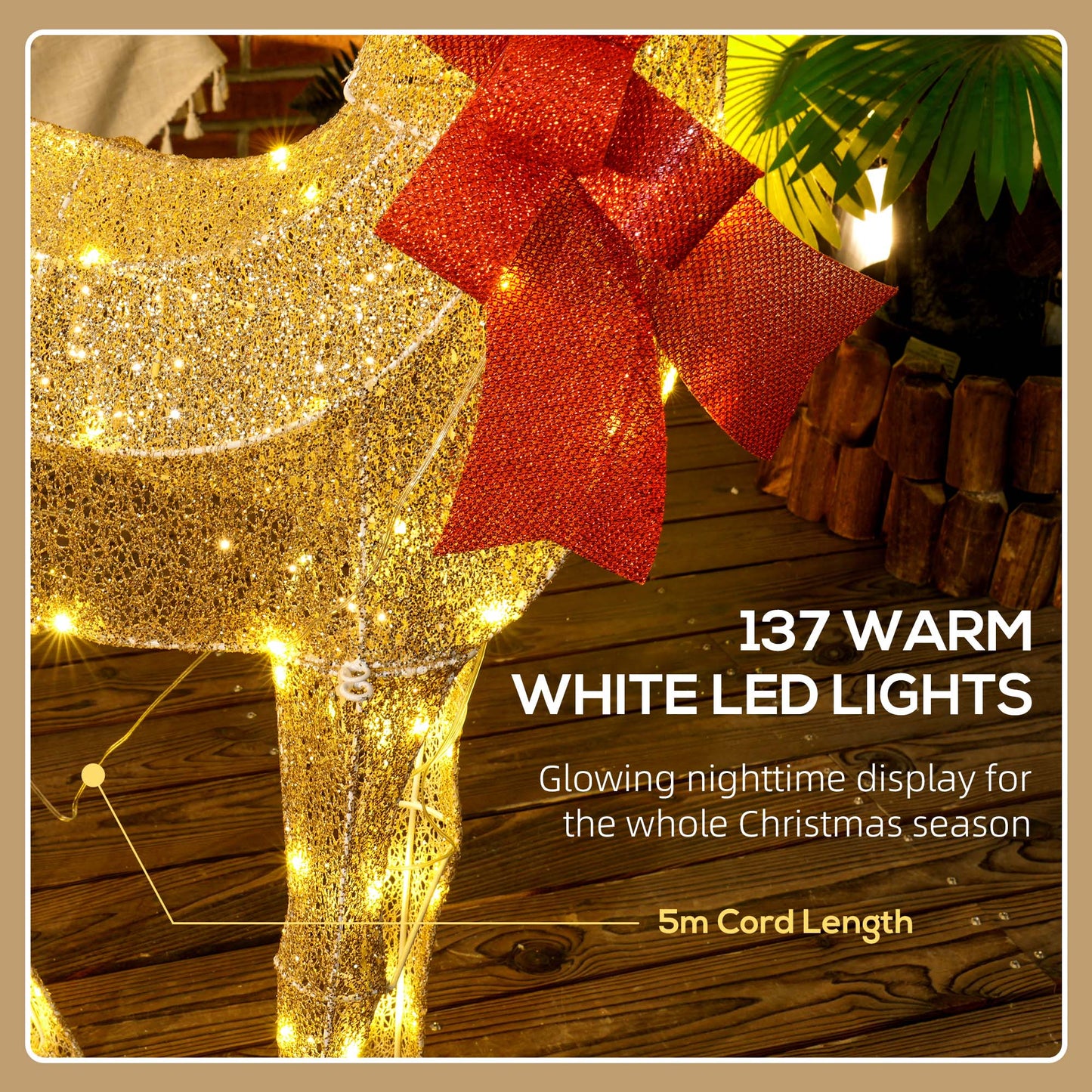 Christmas Feature Light Warm White Outdoor 137 LED - 1.35m