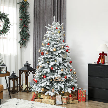 6ft Christmas Tree Artificial - White Frosted Green  1182 Tips