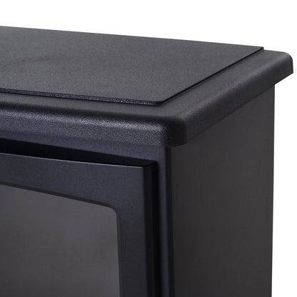 Electric Heater Freestanding Fireplace Artificial Flame Effect w/ Safety Thermostat 950w/1850W Tempered Glass Casing-Black