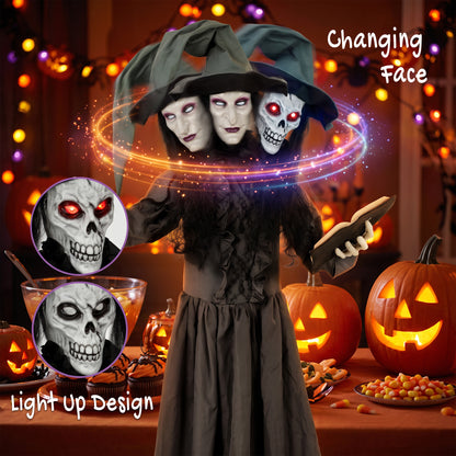 Animated Witch Halloween Decoration - 180cm