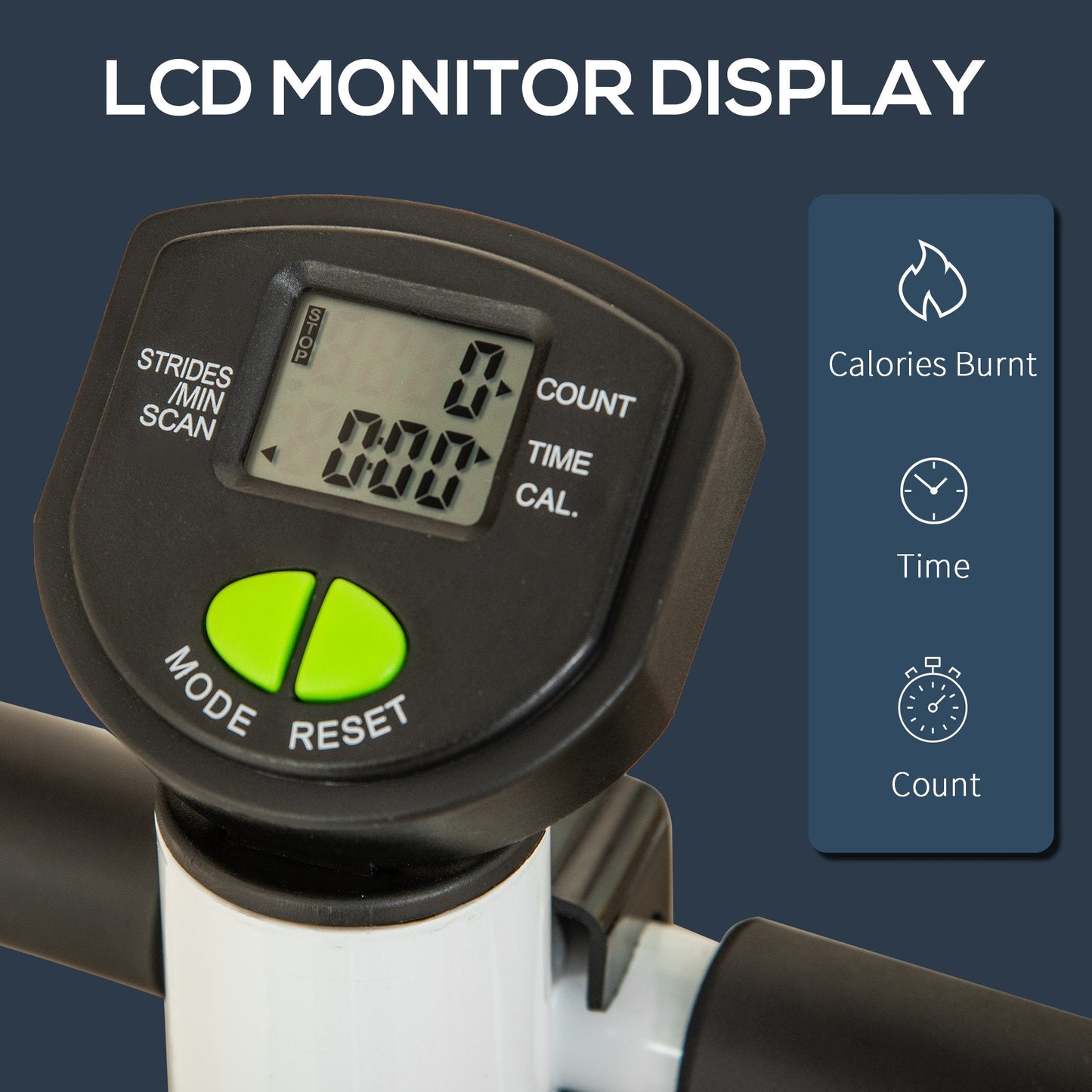 Adjustable Stepper Aerobic Exercise Machine with LCD Screen & Handlebars