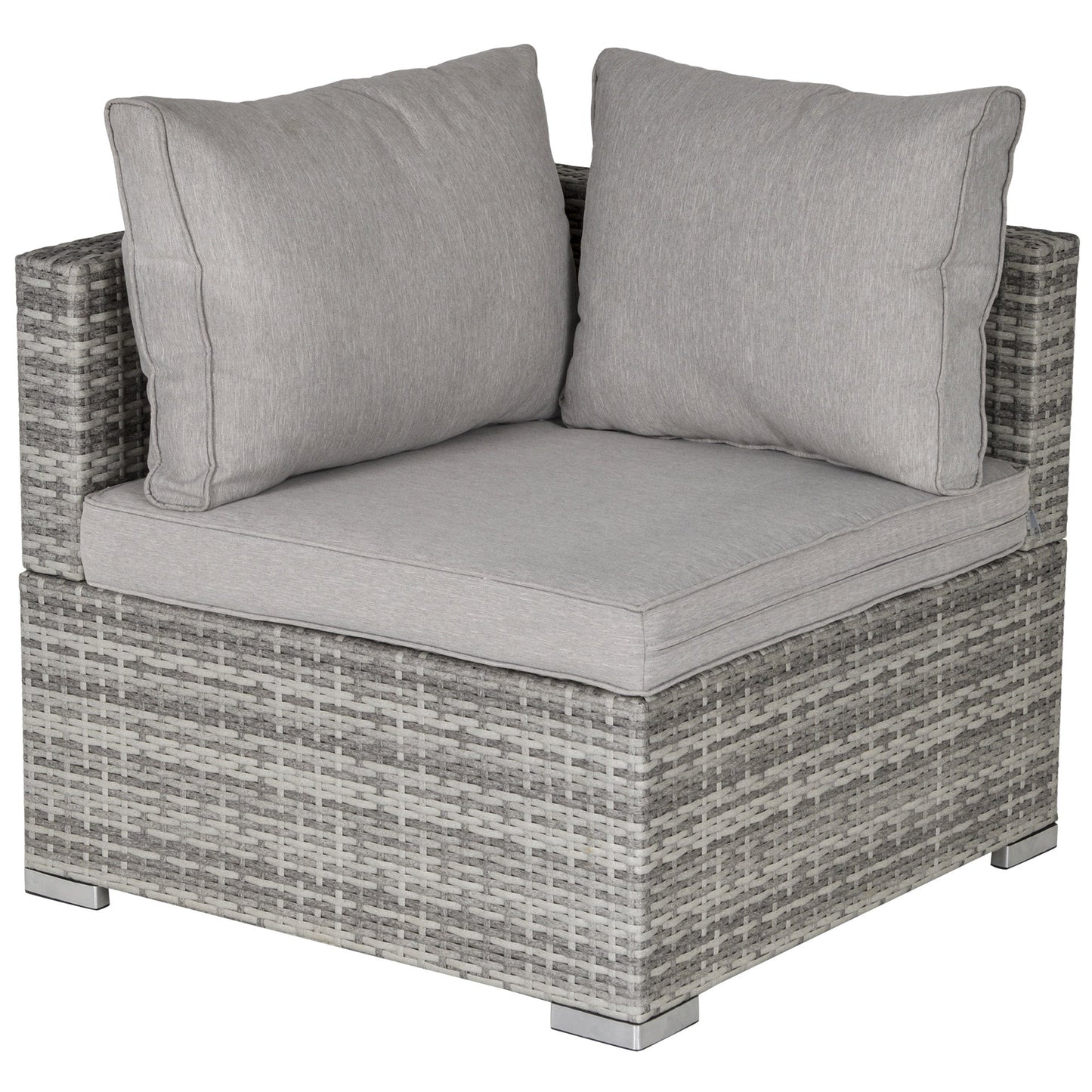 PE Rattan Wicker Corner Sofa Garden Furniture Single Sofa Chair w/ Cushions