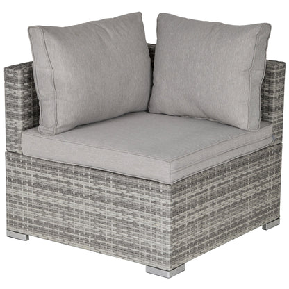 PE Rattan Wicker Corner Sofa Garden Furniture Single Sofa Chair w/ Cushions