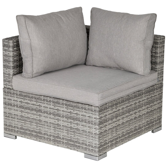 PE Rattan Wicker Corner Sofa Garden Furniture Single Sofa Chair w/ Cushions Primary Image