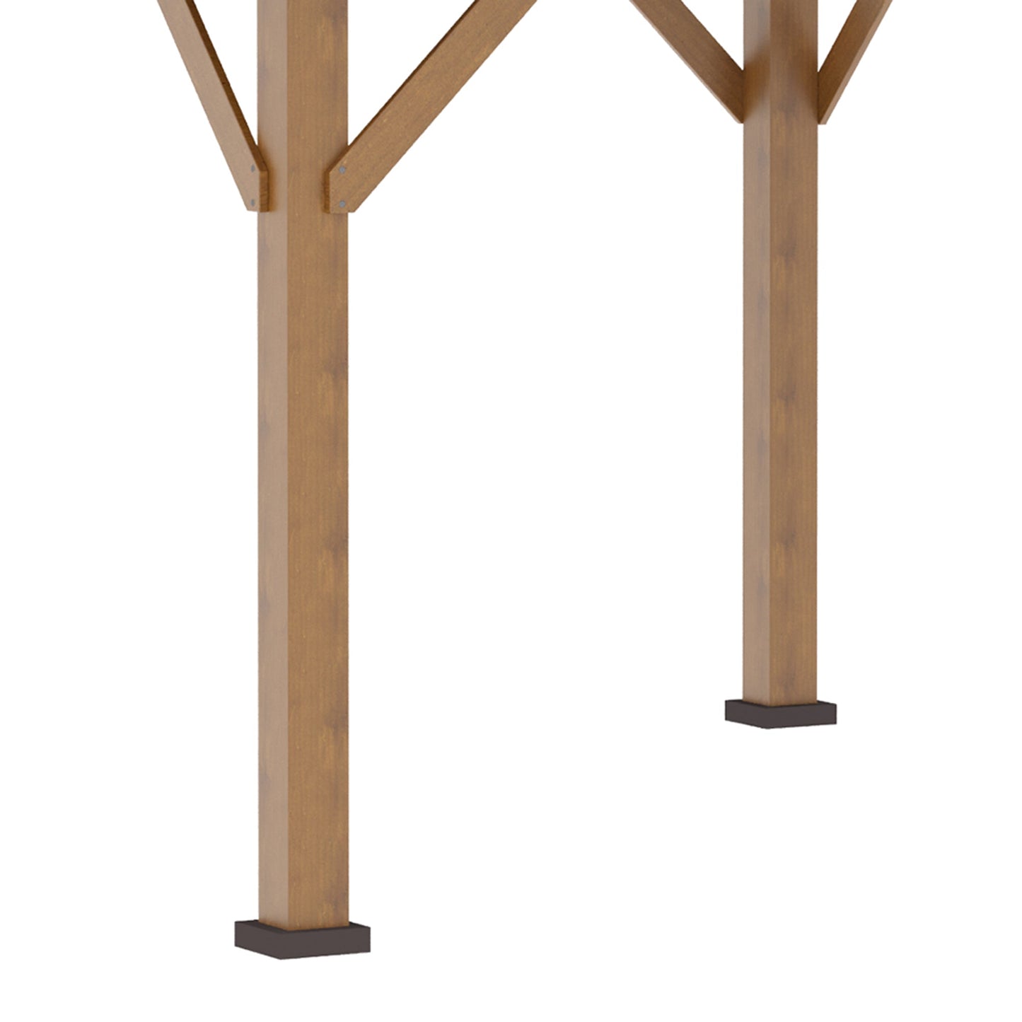 3.5 x 3.5m Outdoor Hardtop Gazebo Canopy with Two-tier Metal Roof and Solid Wood Frame Outdoor Patio Shelter for Patio