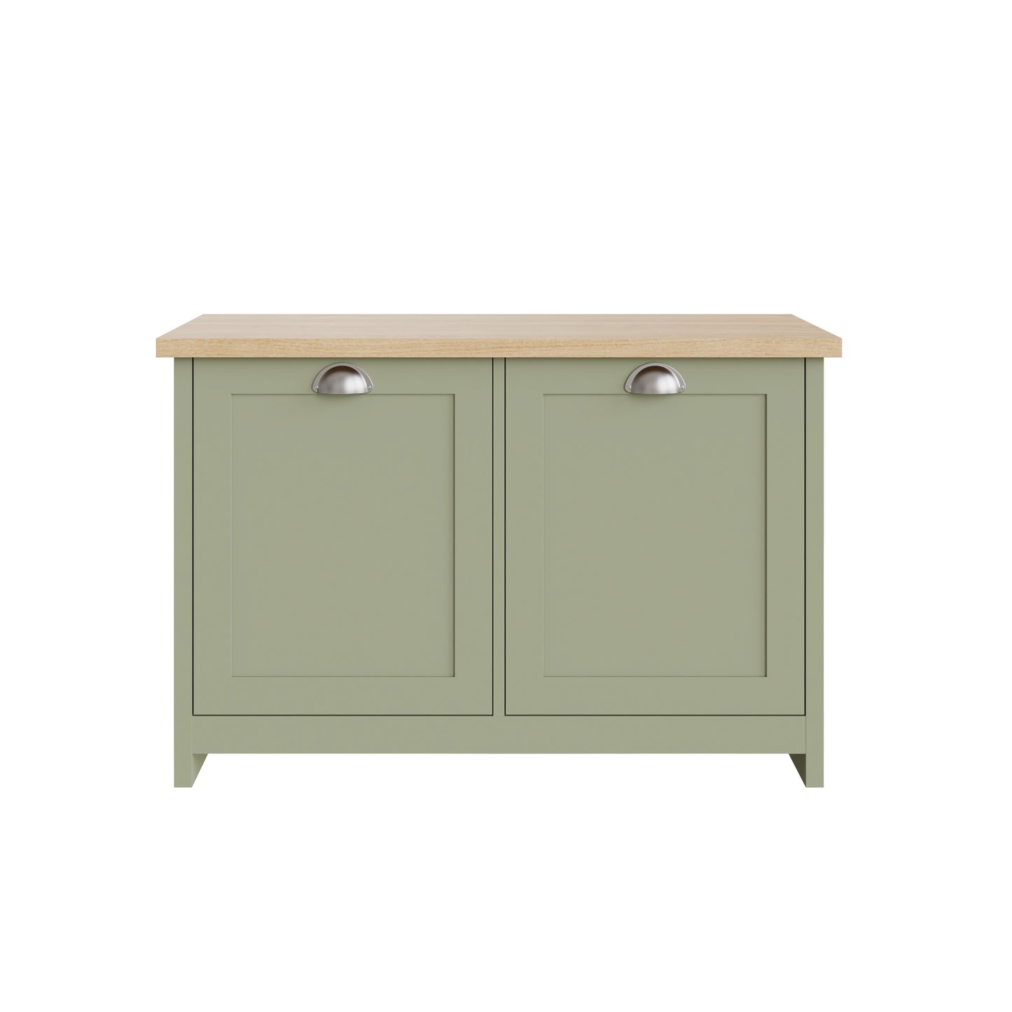 Lancaster Shoe Storage Green & Oak 2 Doors 4 Shelves