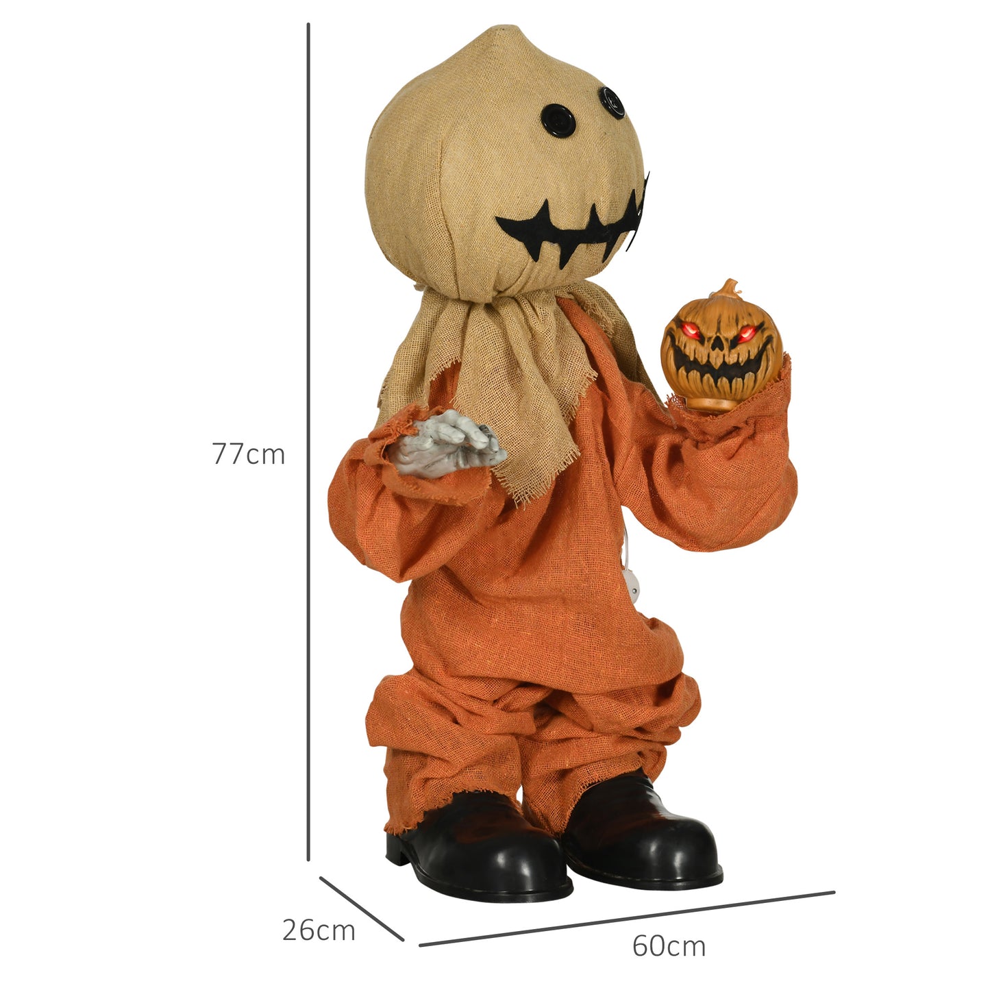 Animated Scarecrow Halloween Decoration - 77cm