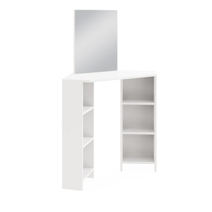 Frances Tall Dressing Table White 6 Shelves