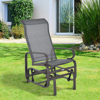 Outdoor Gliding Rocking Chair with Sturdy Metal Frame Garden Comfortable Swing Chair